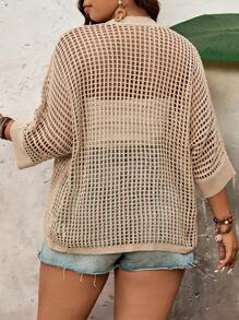 SHEIN VCAY 2025 Loose Hollow Out Knit Cover Up For Women, Thin Casual Vacation Cover Up Top, Summer Western Wear Women Crochet Top Sheer Top Summer Cardigan Summer Outfits For Women  Beach Outfits For Woman Vacation Outfits Women Beach Boho Rave Outfits Country Concert Outfit Festival Outfits Brunch Outfits For Women Beach Vacation Outfits Graduation Outfit Old Money Cute Summer Tops  Going Out Tops Women Summer Bottoms Concert Tops