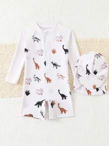 男婴可爱卡通印花连体泳衣 - 彩色 - 查看 5