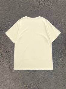 Noixe Men's Smoking Cat Graphic White T-Shirt, Y2K Vintage Style Tee, Retro Cat T-Shirt, Fashion Streetwear Graphic Tee