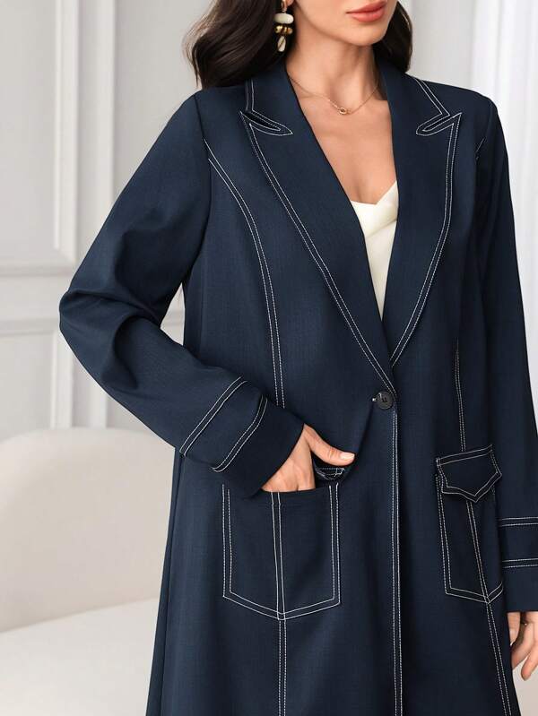 Al Najma Women's Fashion Arab Abaya With Collar Design, Modest Robe