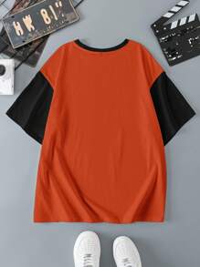 Black Jack X SHEIN Men's Casual Colorblock Figure Graphic And Letter Print Short Sleeve T-Shirt, Summer