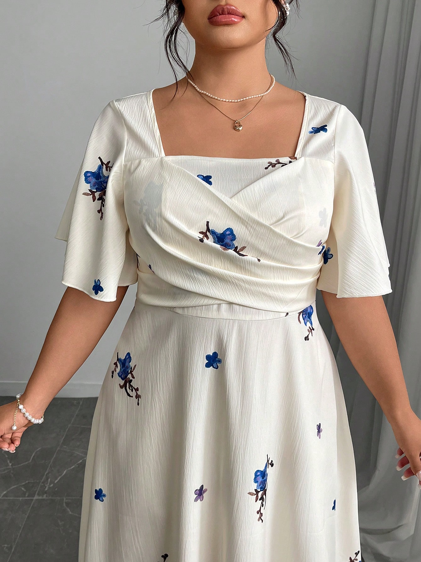 Modelyn فستان طباعة زهور أنيق مقاس كبير، صيفي