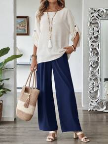 EMERY ROSE Women Two Pieces Outfits For Daily Wear - Royal Blue - View 6