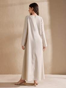 Graceveil Heavy Embroidered Dress, High-End Brand Slimming Silhouette Maxi Modest Dress, Spring/Summer - Apricot - View 2