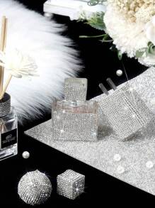 1pc Rhinestone Decor Tape, 7.8 X 9.4 Inch Self Adhesive Glitter Car Phone Craft Decorative Sticker, For DIY