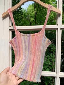 Comfortcana 女士全印花吊带背心无袖休闲针织上衣 - 彩色 - 查看 5