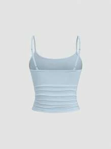 Sweetra 女士修身吊带背心，修身款，分层无袖上衣 Y2K