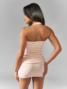 MISSGUIDED Stripe Halter Neck Top And Bodycon Mini Skirt Two Piece Co Ord Set - Multicolor - View 2