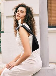 SHECARRY Women Sholuder Bags PU Leather For Business/Commute/Work/Office Casual Old Money Style Quiet Luxury Chic Square Bag Knot Bag For Teacher Nurse Stylish