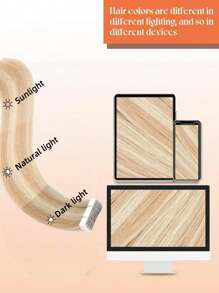 Straight Tape In Human Hair Extensions Skin Weft Tape In Hair #27/613 Color 50g Hair Extensions - S27/613 - View 6