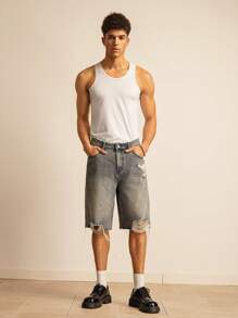 SWAVVY Men's Woven Casual Loose Shorts, Fashion Daily Young Wear