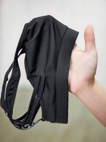 SHEIN Young Girls Black High Stretchy Sporty Tank Top With Mesh-Paneled Open Back, Elastic & Skin-Friendly, Suitable For Yoga, Exercise, Running, Leisure And Fashionable - Black - View 7