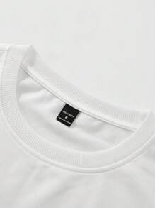 Manfinity Hypemode Set di maglietta a maniche corte con stampa a lettere e girocollo casual e pantaloni della tuta con vita con coulisse e gamba ampia, abbigliamento casual da uomo, adatto per uso quotidiano, uscite, feste, festival musicali, incontri con amici, può essere usato come regalo per amici, famiglia, fidanzato. Abiti larghi e comodi per uomo. - Multicolore - Visualizzare 5