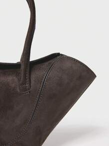 SHECARRY Women Tote Bags Suede Leather Autum Winter School Travel Commute Work Elegance Exquisite Dumpling Bag Hand-Carry Or Cross-Body - Coffee Brown - View 5