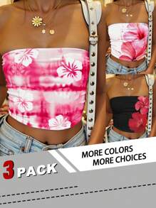 Muchica 女士夏季休闲花卉印花抹胸上衣