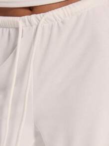 Musera Resort Confezione di 2 pezzi: top a fascia lungo in spugna e pantaloni a vita bassa e zampa d'elefante, coordinato, copricostume per vacanze estive, spiaggia e mare, carino
