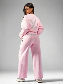 Missguided x Playboy MISSGUIDED Diamant Hasen Zweiteiler Trainingsanzug