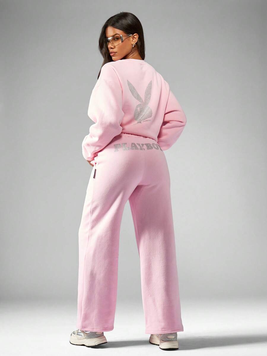 Missguided x Playboy MISSGUIDED Diamant Hasen Zweiteiler Trainingsanzug