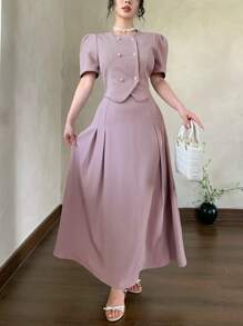 DAZY Women Two Pieces Outfits For Daily Wear - Purple - View 5
