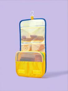 SCOOBY-DOO X SHEIN Cute Letter & Cartoon Pattern Large Capacity Storage Pouch - Navy Blue - View 4