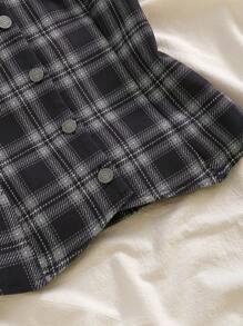 INAWLY 女士上衣 多色宫廷风法式格子抹胸