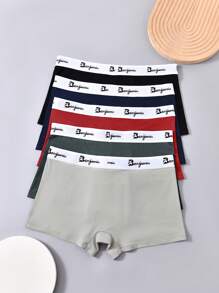 SHEIN 5pcs/Pack Men's Plus Size Boxer Briefs, Casual Underwear, Suitable For All Seasons - Multicolor - View 4