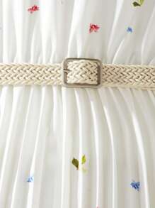 Tween Girl Tiered Ruffle Hem Short Sleeve Elegant Dress - Multicolor - View 7