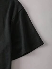 SHEIN Conjunto de 2 piezas para niño preadolescente con camiseta de manga corta de cuello redondo con estampado de ola marina y pantalones cortos elásticos en la cintura color rosa, estilo universitario casual y cómodo, adecuado para primavera y verano, uso diario, juegos al aire libre, escuela, fotografía callejera, fiesta y tiempo libre