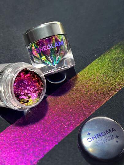 SHEGLAM Chroma Zone Multichrome Flake Gel-Hypnosis 3 Colori Sfumati Viola Ombretto Lucido Crema Multi-Tono Finitura Lucida Non Grassa Non Sbiadisce Glitter Luccicante Ombretto Flakefesta Di Natale Ombretto Brillantini Marchio Bellezza Trucco Cosmetico Per Donne Ragazze Perfetto Per Autunno Inverno Ideale Per Y2K Elegante Moda Adatto Per Compleanno Natale Presente Festa Pronto Migliore Colore