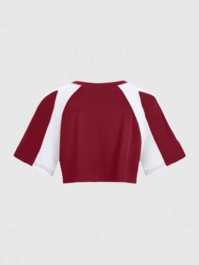 Street Life Top corto informal y sexy con estampado de estrella de fútbol y eslogan