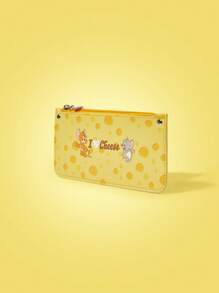 TOM & JERRY X SHEIN Yellow Fashion Cute Mouse Print Long Wallet, Coin Purse - Yellow - View 2
