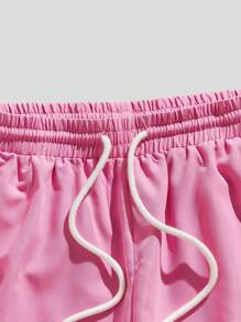 StoneGrade Set di maglietta e pantaloncini con stampa a motivo di ciliegi giapponesi ukiyo-e, moda casual, top nero e pantaloncini rosa - Multicolore - Visualizzare 5