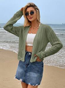 Cubre todo de manga larga de unicolor para mujer, de moda para el verano