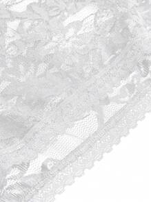 Franclia 纯色蕾丝领透明性感吊带背心，适合夏季 - 白色 - 查看 5
