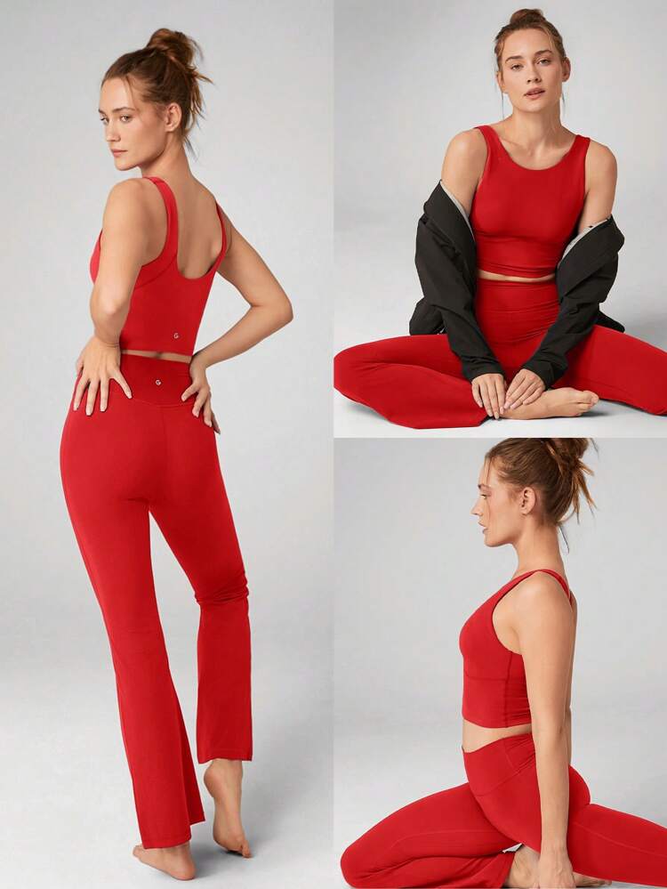 FeatherFit™ Longline U Back Sports Bra Tank Top Low Impact Yoga Pilates Daily Gym Spring Summer