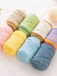100克/卷彩虹纱5股段染纱DIY手工针织纱适用于毛衣帽子围巾沙发垫蛋糕纱193米 - 彩色 - 查看 2
