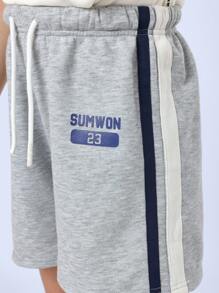 Sumwon Athletic Tank Top Short Set Summer Youth Training Outfit Sporty Sleeveless Two-Piece Set Basketball Exercise Sports Casual Activewear Outfit Performance Gym Workout Kit - Grey - View 7