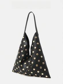 SHECARRY Ladies, Women Shoulder Bag, Hobo Bag, Fashionable, Elegant, Simple, Personalized, Versatile, Classic, Rivets, For Commute, Office, Date, Daily, Shopping, Afternoon Tea