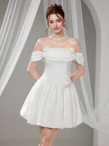 Poshira Women's Elegant Fashion Evening Banquet Formal Dress Graduation Dress Luxurious Women's Evening Dresses White Dress Soft Dress Graduation Gifts, Party Dress, Prom Dress - White - View 1