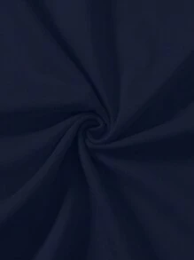 SHEIN CURVE+ 加大码蒲公英印花和字母印花夏季女式圆领T恤图案T恤女式上衣 - 藍色 - 查看 3