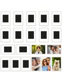 SHEIN 20pcs Blank Photo Frame Insert Fridge Magnets (20 Packs) - For Photos 7 X 4.5cm (2.75 X 1.77 Inches) - Translucent Clear Acrylic Refrigerator Magnets For Small Photos Gifts Birthday Graduation