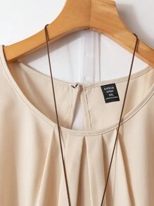 Linhara Outfit casuale da vacanza, taglia grande, top in tessuto con collo rotondo, stampa floreale ditsy su sfondo tinta unita, adatto per spiaggia e tempo soleggiato, set da 2 pezzi