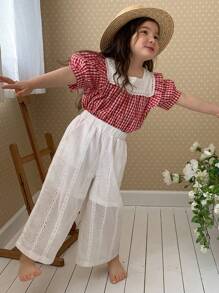 DAZY Pantalones de encaje de unicolor casual para niñas jóvenes - Blanco - Ver 6