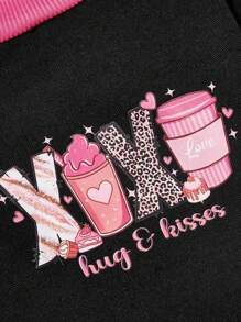 PETSIN Cute X-Letter/Ice Cream/Cake Pattern Lightweight Sweatshirt For Cats/Dogs, Black & Pink, Pet Apparel, Cool Style, Spring/Summer