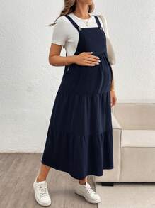 SHEIN 孕妇两件套套装 - 藏蓝色 - 查看 4