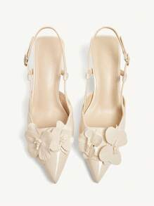 CUCCOO CHICEST New Summer Iris Flower Pointed Toe Stiletto High Heel Pumps, Elegant Romantic Apricot Patent Leather Shoes For Women, Suitable For Afternoon Tea, Dating, Elegant Outfits For Christmas Elegant Shoes - Beige - View 10