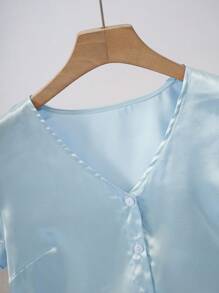SHEIN Clasi Women Two Pieces Outfits For Daily Wear - Mint Blue - View 6