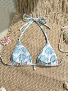 Swim Mod Women's Sexy Shell Decor Textured Printed Spaghetti Strap Camisole Tank Top For Summer Beach Vacation - Multicolor - View 2