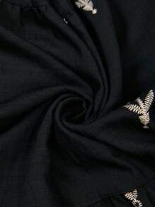 Wildy 夏季复古印花度假太阳裙、音乐节服装 - 黑色 - 查看 7