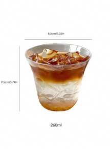 1 件创意高硼硅玻璃杯，简约透明咖啡或牛奶杯 - 無色 - 查看 3